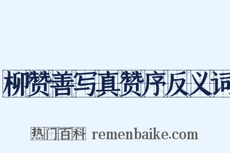 柳赞善写真赞序反义词是什么意思的图片